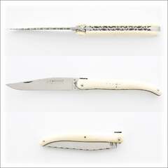 Laguiole Handle 11 cm Guilloche Pocket Knife Cattle Bone ...