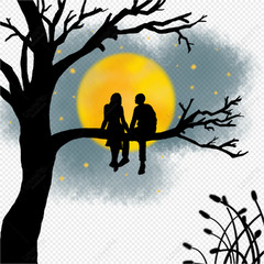 Couple Silhouette PNGs With Transparent Background | ...