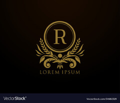 Luxury royal letter r monogram logo elegant Vector