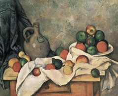 Curtain, Jug and Fruit (Still Life with Fruit Bowl by Paul Cézanne)