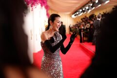 Michelle Yeoh Arrives At The 2024 Oscars In Balenciaga Couture