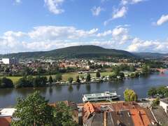 A river running through a lush green hillside. Miltenberg ...