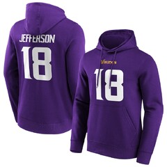 Men's Fanatics Justin Jefferson Purple Minnesota Vikings Big & Tall Fleece Name Number Pullover Hoodie (Majestic Threads Men's Fanatics Branded Justin Jefferson Purple Minnesota Vikings Player Name & Number Pullover Hoodie)