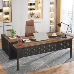 Tribesigns 70.8" Large Executive Office Desk and 47" Lateral File Cabinet Combo, L-Shaped Computer Desk