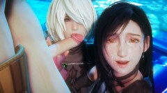 Everyone's favorite Tifa and 2B appear t... - Hentai Porn Video