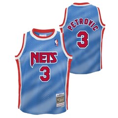 New Jersey Nets Road Hardwood Classics 1992-1993 - Drazen Petrovic Youth (Drazen Petrovic #3 New Jersey Nets Mitchell & Ness NBA T-Shirt)