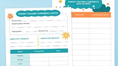 Parent-Teacher Conference Form - Customizable Bundle