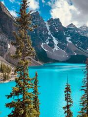 Scenic View of Mountains near the Lake · Stock Photo