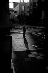 Man walking on pedestrian lane in grayscale photography photo ...