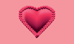 Pink 3d heart on a pink background. Valentine's day and love ...