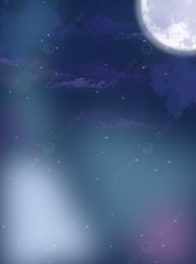 Blue starry background starry sky moon night