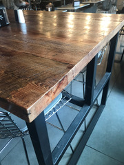 Reclaimed Wood Community Bar Top Table In Provincial