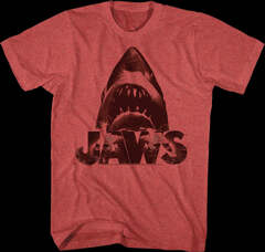 Jaws Adult S Burnt Jaws Red T-Shirt (Jaws T-Shirt)