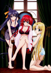 Rias, Akeno and Issei by afrolein on