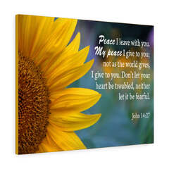 Bible Verse Peace I Leave With You John 14:27 Christian Dcor Ready to Hang Scripture (Peace John 14:27 Christian Décor Trinx)