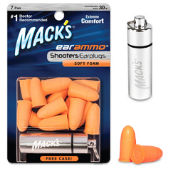 Mack's Ear Ammo Soft Foam Shooting Ear Plugs, 7 Pair with Travel Case (Mack's Ear Ammo Soft Foam Shooting Ear Plugs, 3 Pair Shooting Ear Protection for Hunting, Tactical, Target, Skeet and Trap Shooting)