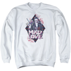 DC Suicide Squad Joker-Harley Quinn Mad Love Official Men's T-Shirt (White) Small / White (Trevco Suicide Squad Harley Quinn Joker Mad Love Movie Film Adult Crewneck Sweatshirt)