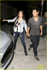 Taylor Lautner & Marie Avgeropoulos Hold Hands & Look So In Love ...