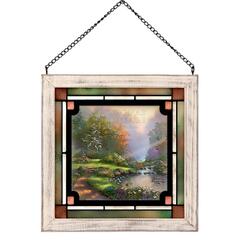 Thomas Kinkade Choice of 9" Stained Glass Window Panel (Reflections of Faith - Thomas Kinkade)