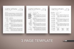 3 Page Resume CV Template Word Pages – MasterBundles