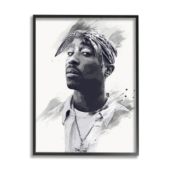 Tupac Shakur (Stupell Industries Modern Tupac Portrait Abstract Pattern Famous Figure)