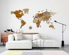 68travel Wooden World map Explorer (ENJOY THE Wood 3D Wood World Map Large Wood Dcor Housewarming Gift Idea Wood World Travel Map For & Kitchen or Office)