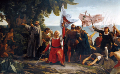 Primer desembarco de Cristóbal Colón en América (columbus discovers america) (The Conquest of America)