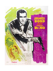 Dr. No, Sean Connery on French poster art, 1962