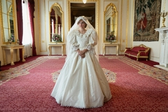 Emma Corrin as Princess Diana Wedding in The Crown