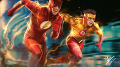 Flash and Kid Flash DC Comic