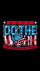 Pro Wrestling Adult Tees Licensed Cody Do The Work Flag AEW All Elite Wrestling T-Shirt Men's