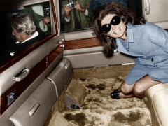 Jackie Kennedy Onassis Leaving London Airport, Aristotle Onassis Driving, 15th November 1968