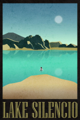 Lake Silencio Retro Travel Poster
