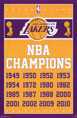 Los Angeles Lakers NBA Champions Sports Poster