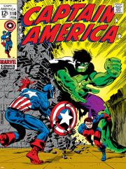Marvel Comics Retro: Captain America Comic Book Cover No.110, with the Hulk and Bucky