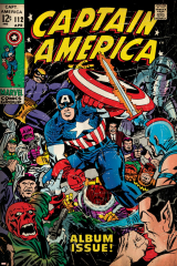 Marvel Comics Retro: Captain America Comic Book Cover No.112, Album Issue! (aged)