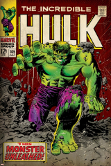 Marvel Comics Retro: The Incredible Hulk Comic Book Cover No.105 (aged)