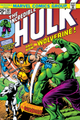 Marvel Comics Retro: The Incredible Hulk Comic Book Cover No.181, with Wolverine and the Wendigo