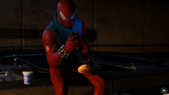 Spider-Man (spiderman ps4 grab a bagel) (Marvel's Spider-Man: Miles Morales)