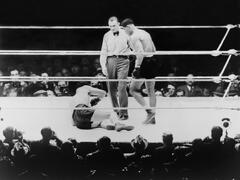 Max Baer Knocked Down During a Heavyweight Fight with Joe Louis, Sept. 24, 1935