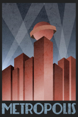 Metropolis Retro Travel Poster