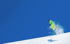 mountain, skier, jump
