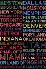 National Basketball Association Cities Colorful