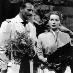 RIO GRANDE, 1950 directed by JOHN FORD John Wayne and Maureen O&#x27;Hara (b/w photo)