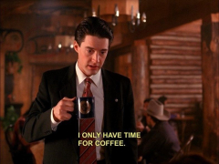 Dale Cooper Special Agent MacLachlan of Twin Peaks coffee break