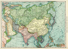 Vintage Historical Asia Map