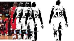 Basketball players Michael Jordan