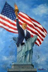 The 44th United States USA president Barack Hussein Obama portrait