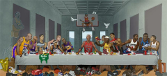 Basketball players Last Supper Jordan Kobe Bryant Comic