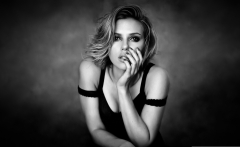 Scarlett Johansson black and white wallpaper